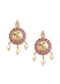 Red And Gold Rajwadi Style Kada Bangle With Enamel Detail And Pendant Drops