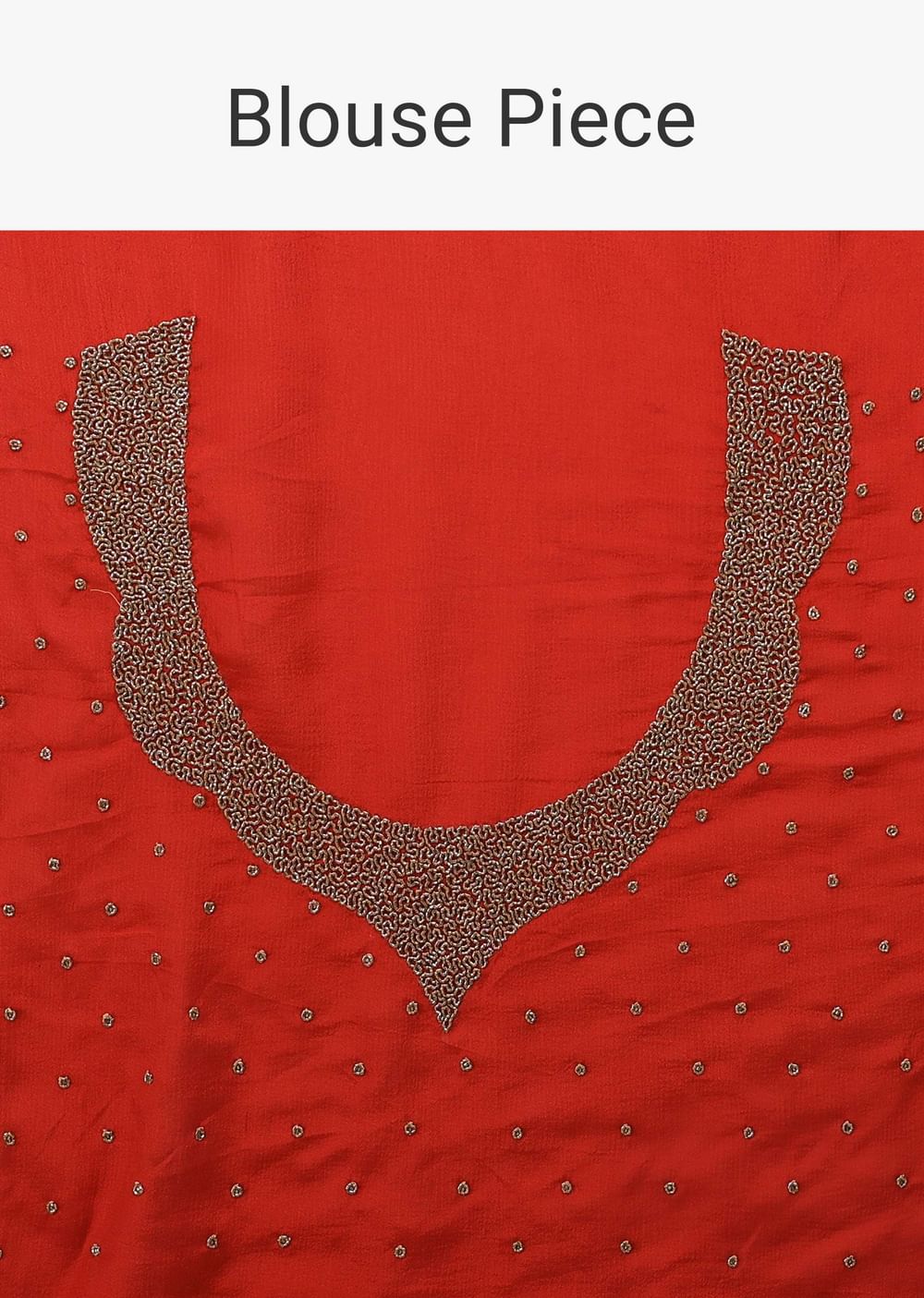Red And Orange Chiffon Saree With Cut Dana Embroidery Buttis