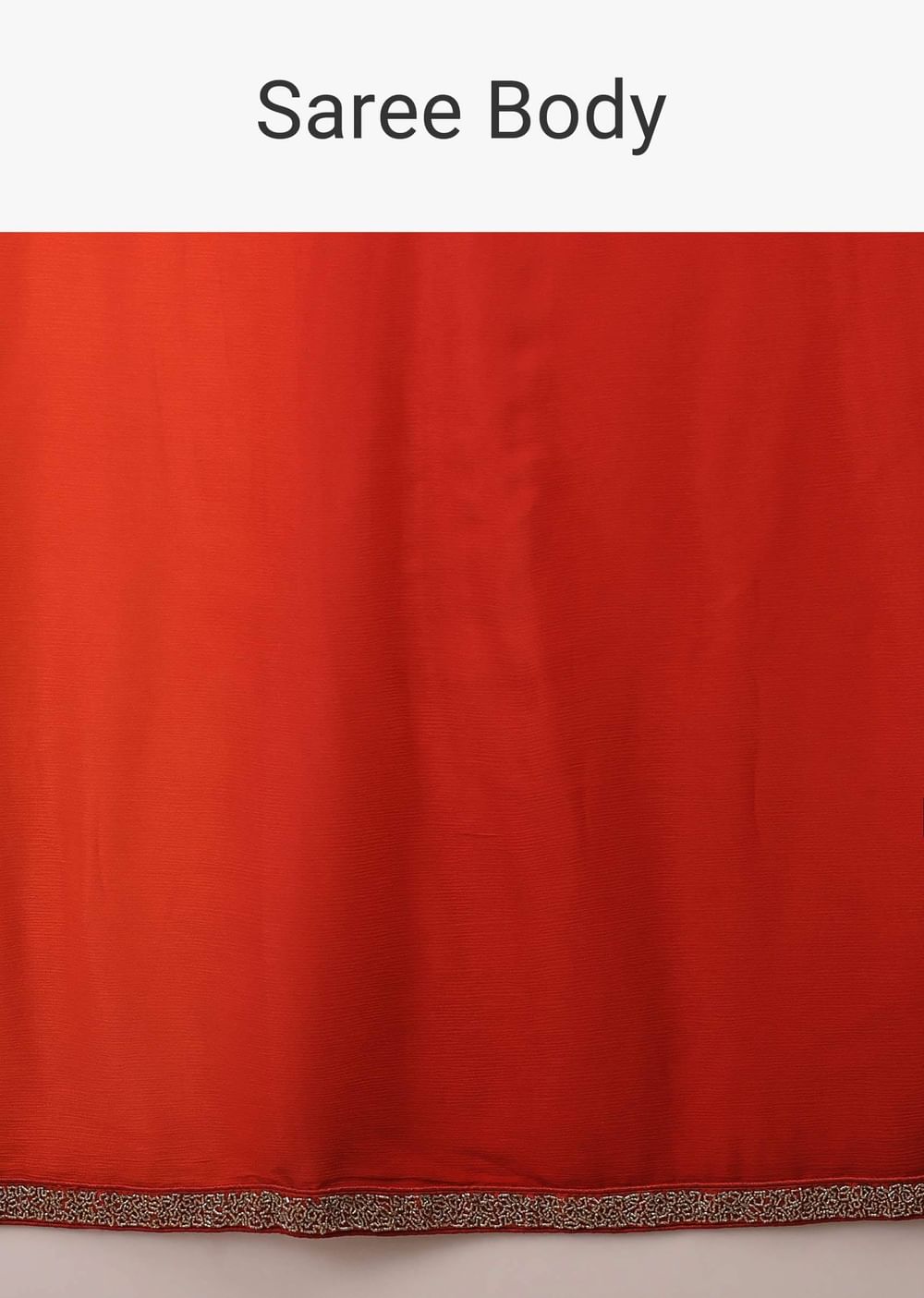 Red And Orange Chiffon Saree With Cut Dana Embroidery Buttis
