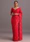 Red Dola Silk Woven Leheriya Saree With Gotta Patti Border