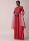 Red Embroidered Anarkali With Tissue Dupatta