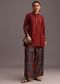 Red Printed Kurti With Palazzo Set