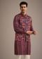 Red Silk Printed Jacket And Kurta Set