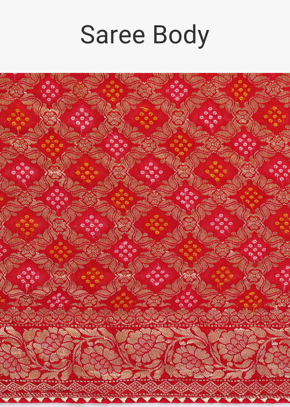 Red Woven Georgette Saree With Unstitched Blouse
