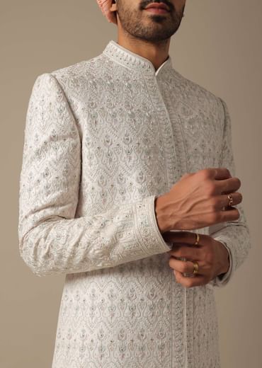 Regal Pink Groom's Sherwani Set