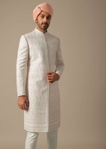 Regal Pink Groom's Sherwani Set
