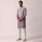 Regal Purple Silk Jacket Kurta Set For Men