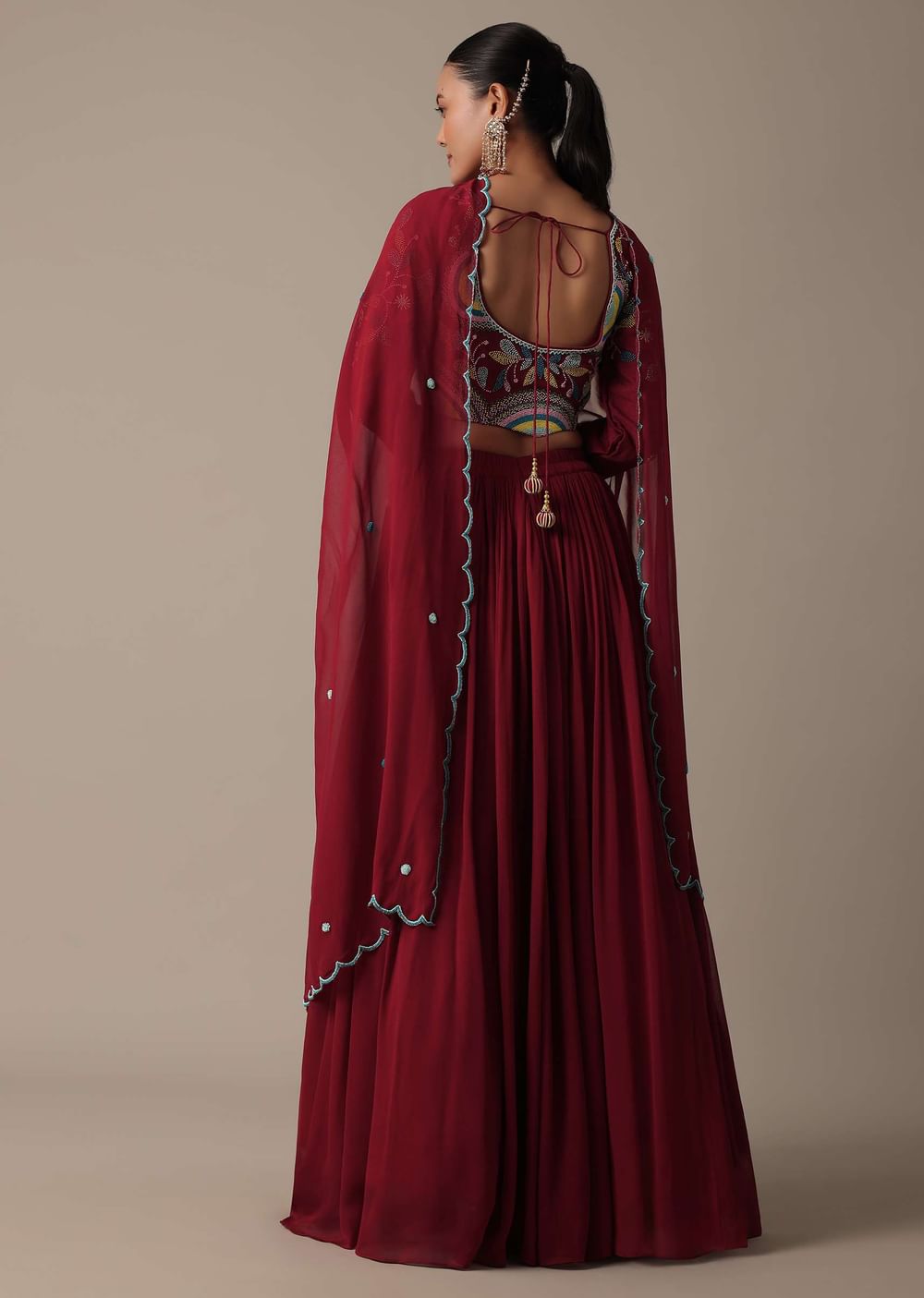 Regal Red Silk Lehenga Set With Exquisite Embroidery