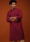 Rio Red Kurta Set In Lucknowi Embroidery