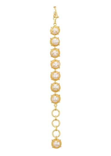 Rose Gold Finish Bracelet With Mother Of Pearls