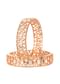 Rose Gold Mixed Metal Bangles In Kundan Polki
