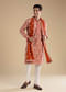 Rust Embroidered Silk Kurta Set with Dupatta