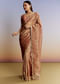 Rust Orange Tissue Saree With Zardosi Beads And Sequins Embroidery