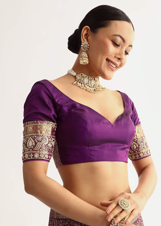 Rust Pink Tissue Saree With Zardosi Sequin Embroidery