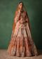 Rust V Neck Blouse With Heavy Jaal Cutdana Work Bridal Lehenga And Heavy Dupatta