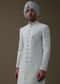 Sage Green Sherwani Set In Tussar With Cut Dana Work