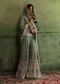 Sage Green Embroidered Sharara Suit In Net
