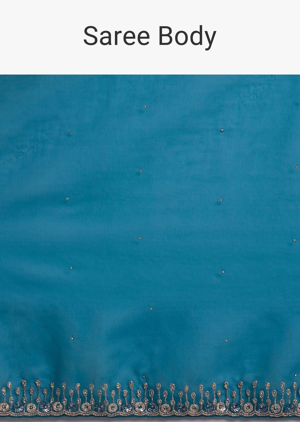 Sapphire Blue Organza Saree With Sequins And Cutdana Embellished Border