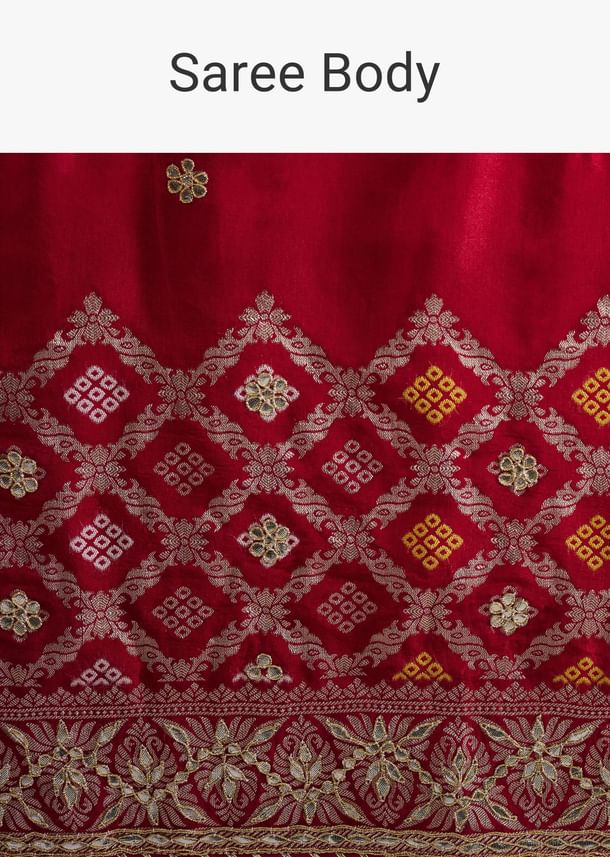 Maroon Red Dola Silk Saree With Intricate Embroidery