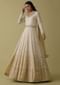 White Ombre Georgette Anarkali Suit Set With Lucknowi Embroidery