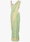 Sea foam green georgette saree in floral weaved butti and border only on Kalki