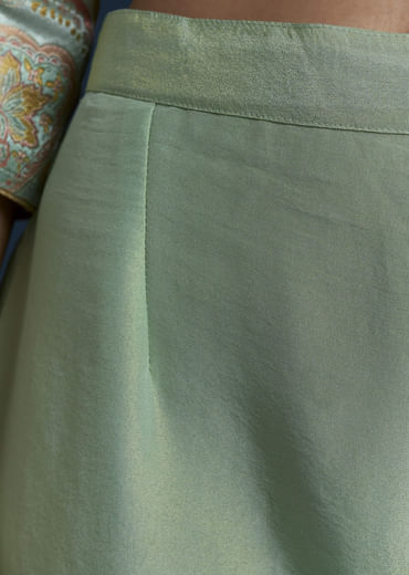 Sea Green Tissue Silk Jacquard Weave Kurta Set