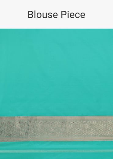 Sea Green Silk Saree With Meenakari Work In Uppada Silk
