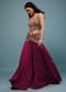 Plum Purple Embroidered Jumpsuit In Satin