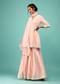 Cotton Candy Pink Sharara Suit Finished With Lucknowi Geometric Embroidered And Peplum Top