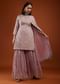 Lilac Purple Sharara Suit With Embroidery