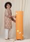 Kalki Multicolor Kurta Set In Silk With Ikkat Print For Boys