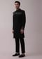 Black Indowestern Jacket Set In Suiting Fabric With Cut Dana Embroidery