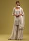 Ivory White Brocade Kurti And Sharara Set With Embroidery