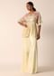 Beige Kurta And Palazzo Set With Bead Work