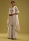 Ivory White Embroidered Kurti And Sharara Set With Brocade Dupatta