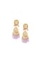 Gold-Finish Kundan Earrings With Colourful Meenakari Work In Mix Metal