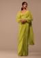 Mustard Yellow Saree With Bishop Sleeve Blouse And Hand Worked Belt
