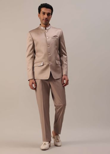 Peach Pink Embroidered Jodhpuri