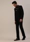 Black Indowestern In Suiting Fabric With Detailed Threadwork