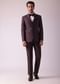 Wine Blazer And Pant Set In Terry Rayon Fabric