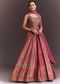 Punch Pink Embroidered Anarkali With Net Dupatta