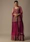 Pink Silk Palazzo Set With Mirror Work