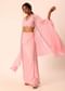 Pink Jacket And Dhoti Set With Mirror Work