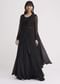 Black Embroidered Draped Skirt Saree With Blouse And Matching Jacket