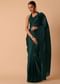 Green Saree In Organza With Lace Border And Unstitched Blouse Piece