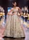 Gold Bridal Lehenga Set With Floral Motifs And Sequin Embroidery