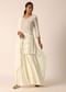 White Chiffon Kurta Sharara Set With Sequin Work