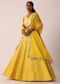Yellow Net Lehenga Set With Lucknowi Work