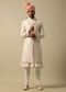 Elegant White Raw Silk Sherwani