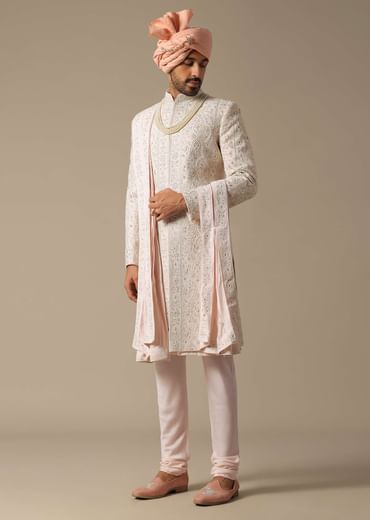 Pink Opulence Sherwani Set For Grooms